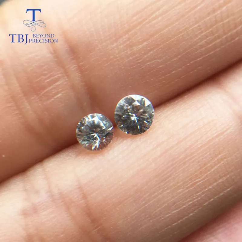 Tbj ,Natural White sapphire round 4.0mm 0.4ct diamond cut，for diy jewelry