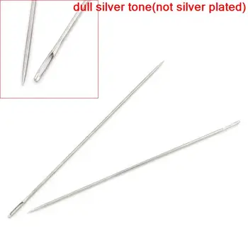 

8SEASONS Beading Needles Silver Color Threading String/Cord Jewelry Tool 89x1.2mm,45PCs (B26428)