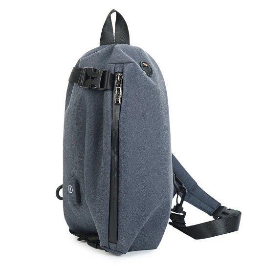 Мужская сумка на плечо, Повседневная нагрудная сумка, сумка-мессенджер, модная маленькая сумка для молодых студентов с зарядкой через USB - Цвет: Синий