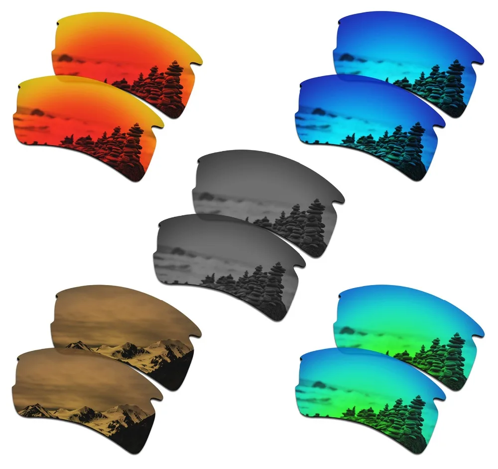 SmartVLT 5 Pairs Polarized Sunglasses Replacement Lenses for Oakley Flak 2.0 XL - 5 Colors