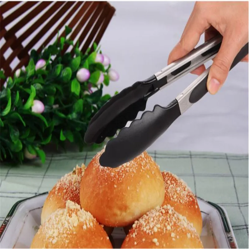 

Black Food Tong Handle Buffet BBQ Clip Kitchen Barbecue Catering Clip Cooking Food Serving Utensil Kitchen Bread Tools