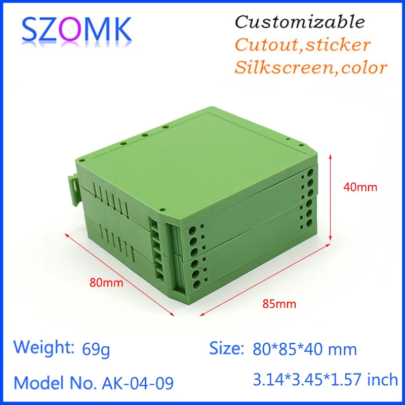 

1 piece, 80*85*40mm szomk din rail enclosure plastic distribution box electrical instrument enclosure junction housing