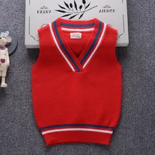 AD/хлопковый свитер для мальчиков и девочек, жилет, формальная Детская школьная одежда, зимние утепленные детские вязаные пальто, детская одежда