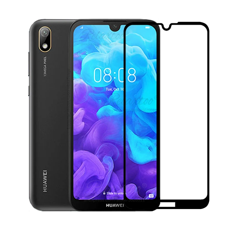 Для huawei Y5 Защитное стекло для экрана из закаленного стекла для huawei Y5 AMN-LX1 AMN LX1 Y 5 Y52019 защитная пленка из стекла - Цвет: Black