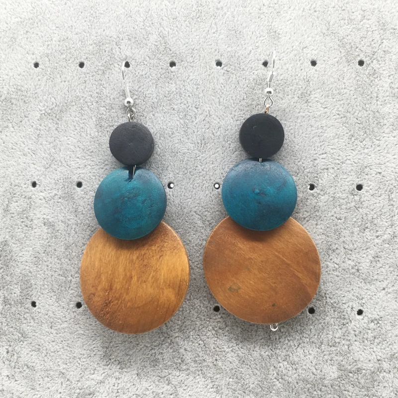 

African Hoop Wooden Earrings