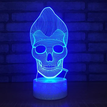 

skull3D Night Light Creative Illusion 3d Lamp LED 7 Color changing Table Desk Lamp For Children Xmas Gift