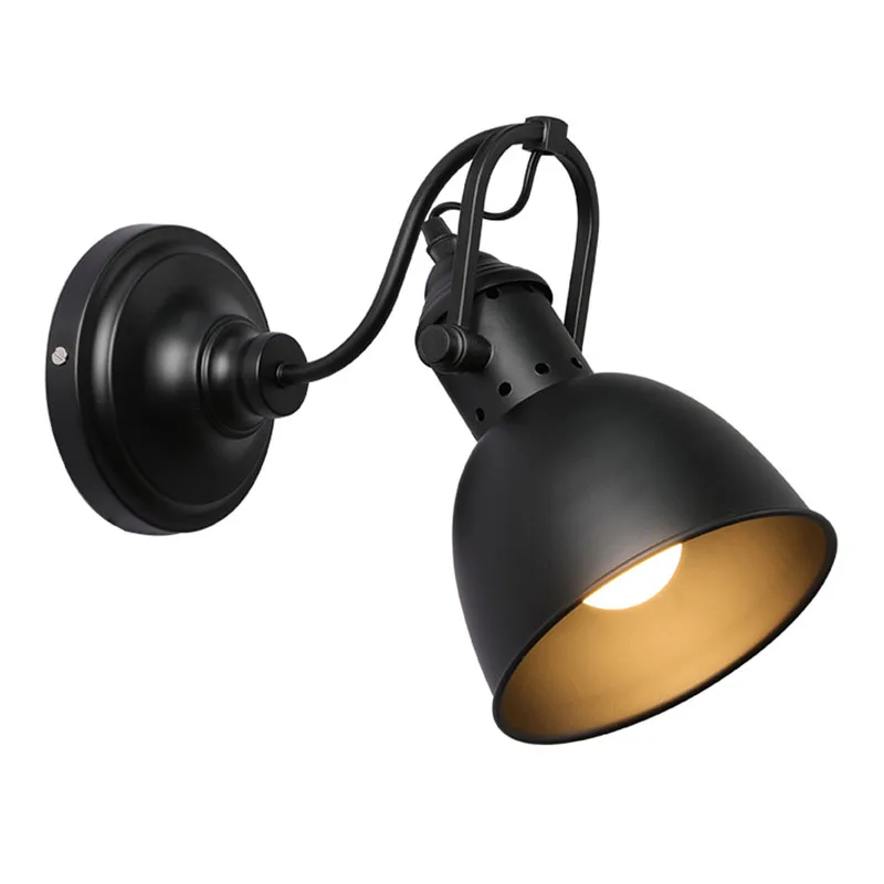 

Vintage wall lamp iron 360 degree rotation adjustable wall lighting off the wall make up light bathroom light vanity light