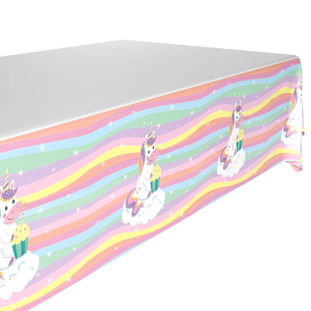 

1pcs 2.2*1.32m Unicorn theme disposable Birthday tablecloths for kids coco birthday party plastic tablecover decoration