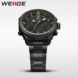 WEIDE натуральная Watch Sport цифровой Relojes нержавеющей steelin кварцевые мужские наручные часы кварцевые контракт Водонепроницаемость horloge