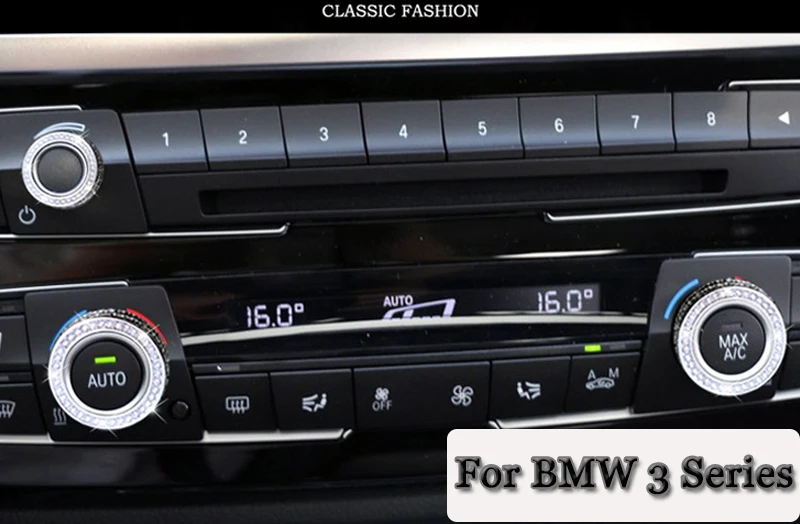 Dashboard кондиционер аудио кнопка Обложка кольцо украшение автомобиля кристалл stickes для BMW 5 3 серии 2012 по год стайлинга автомобилей