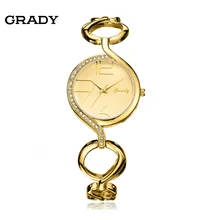 Grady женский золотой браслет часы 30 мм повседневные часы женские модные Роскошные Кварцевые часы