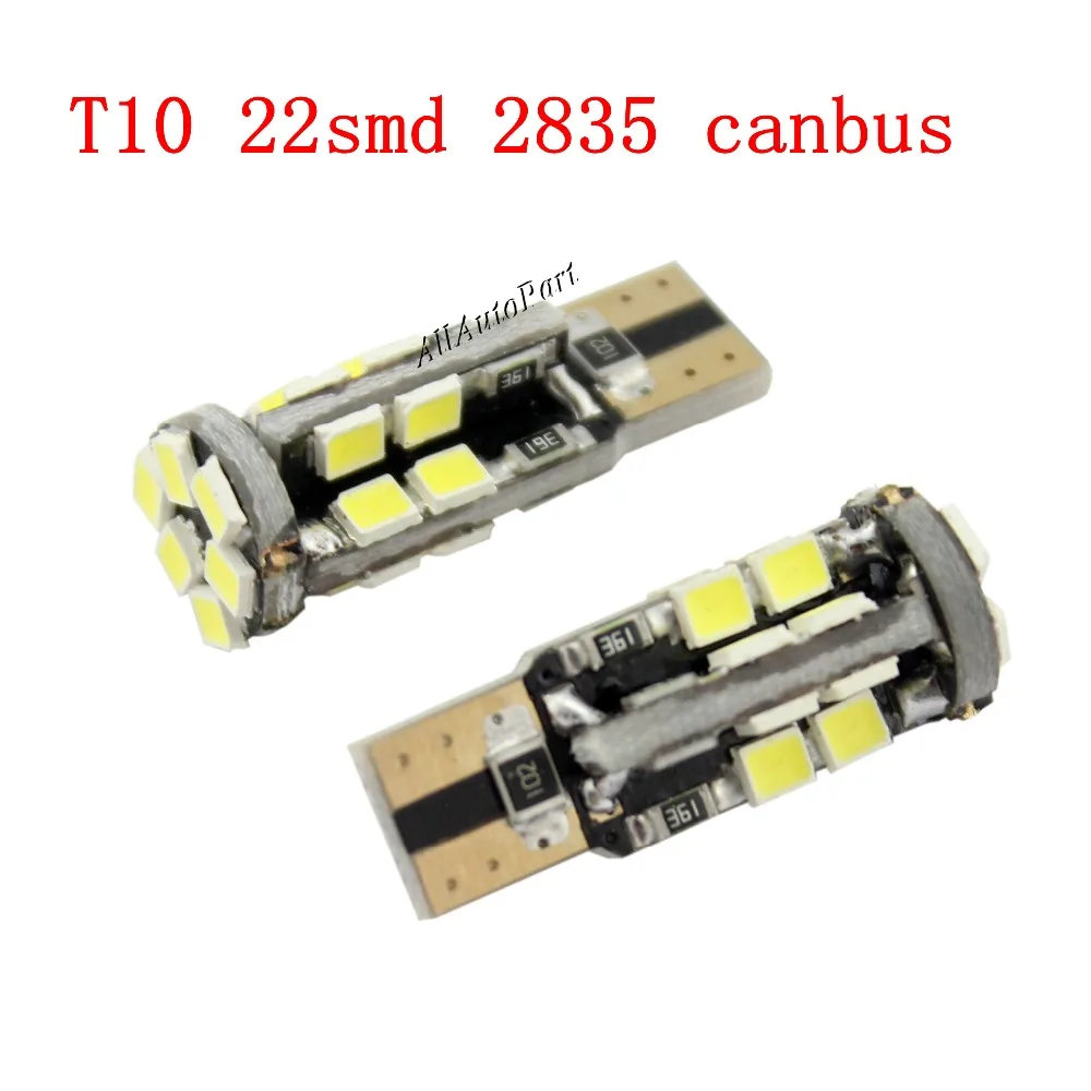 

2pcs Warm White 12V T10 W5W 194 168 2835 22SMD Led Canbus No Error Light bulb