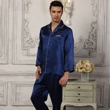 Men's 100% Silk Pajama Long-Sleeve Pyjamas Men Sleepwear Sets Pants 100% Silk Pajamas Set Loungewear Clothes Nightwear Men's 100% Silk Pajama Long-Sleeve Pyjamas Men Sleepwear Sets Pants 100% Silk Pajamas Set Loungewear Clothes Nightwear