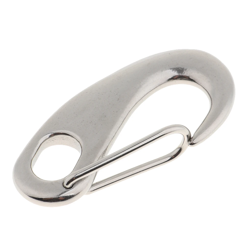 10cm Stainless Steel Egg Shape Spring Snap Clip Hook Quick Link Carabiner