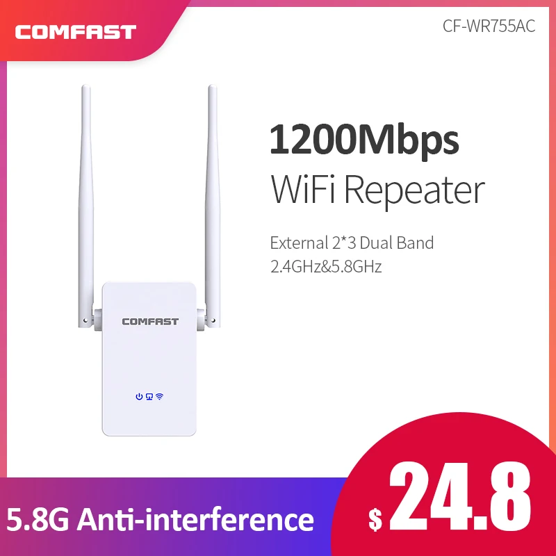 Comfast CF WR755AC высокой антенны 2 * 3dBi двухдиапазонный 1200 Мбит/с беспроводной 4G & 5 8G Wifi
