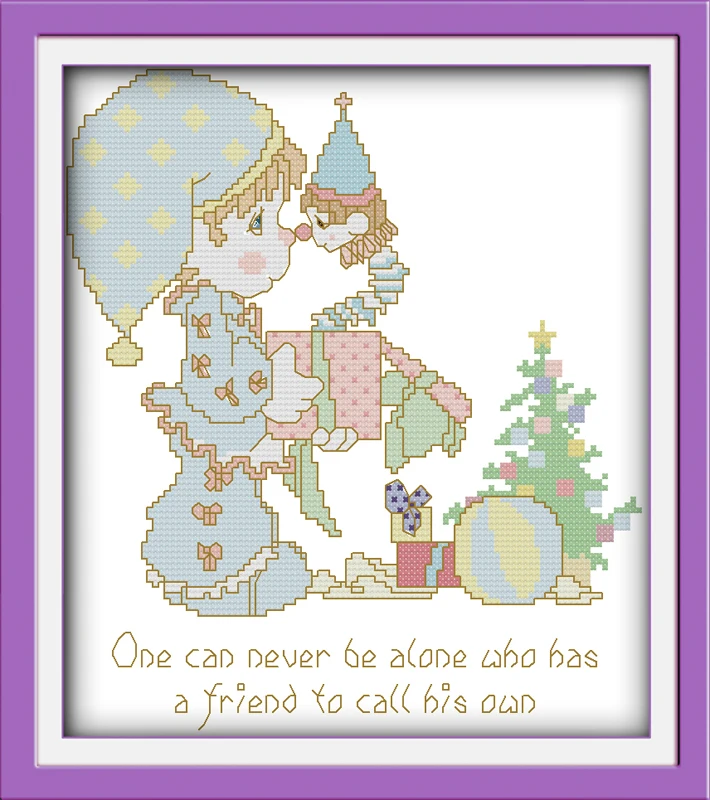 

No longer alone , counted printed on fabric DMC 14CT 11CT Cross Stitch kits,embroidery needlework Sets, Home Decor