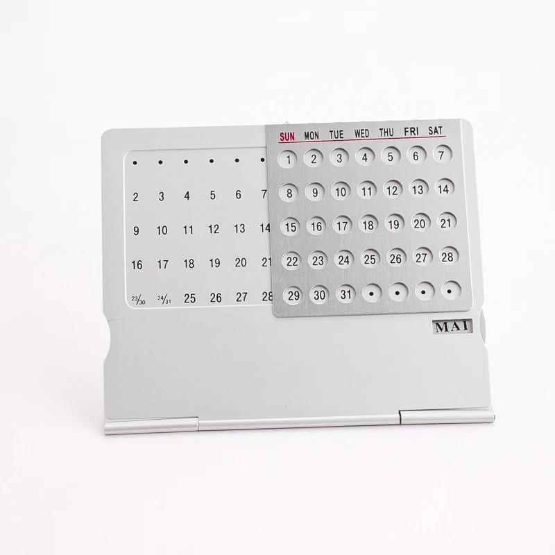 Super Perpetual Unique Adjustable Aluminum Desk Calendar Office