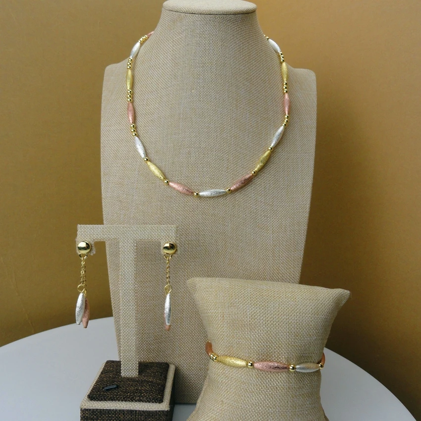 Yuminglai Dubai Fine Jewelry Simple Design 24K Gold Color Plating Three