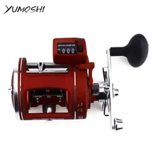YUMOSHI 12 шариковых подшипников высокоскоростная Рыболовная катушка левая/правая Троллинг литой барабан колеса с электрической глубиной подсчета мультипликатора тела