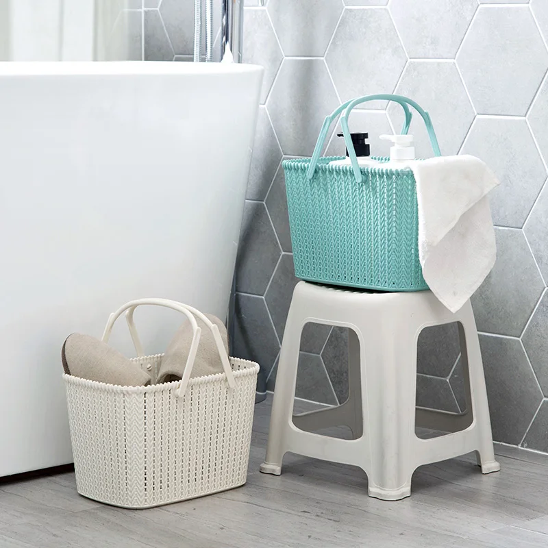 

Home portable rattan - like storage basket bathroom bath table snack toy storage basket