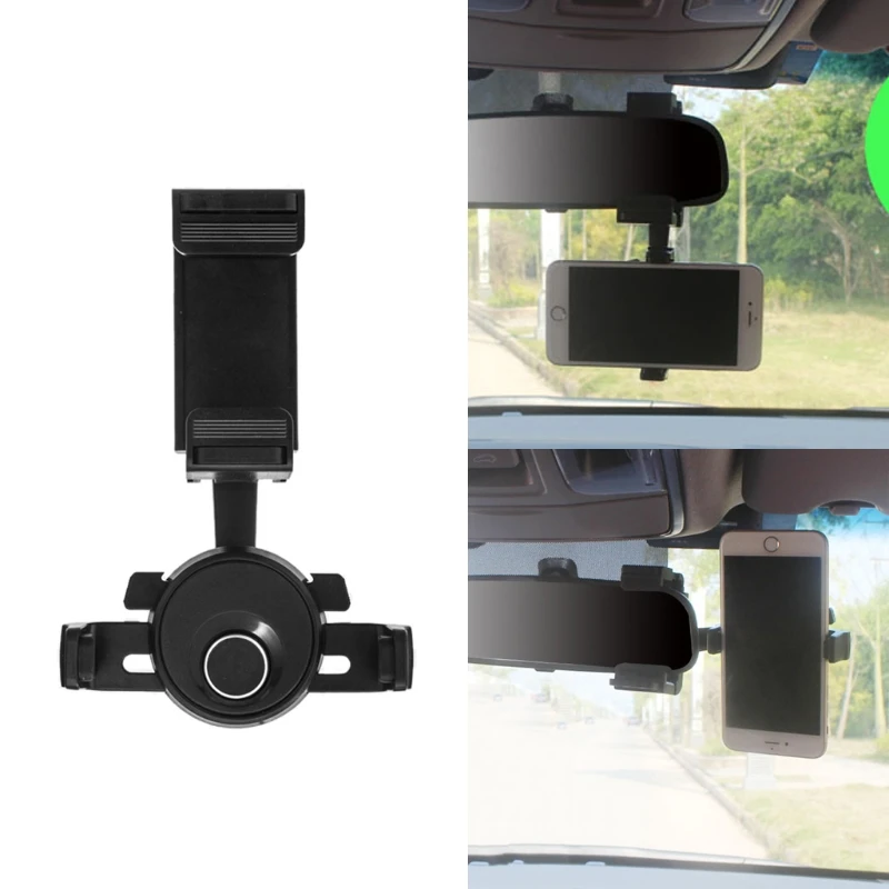 Mini 360 Degree Rotation Car Rearview Mirror Mount Holder Stand For Mobile Phone GPSin Tablet