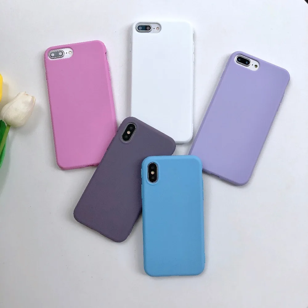 

Candy Color Soft TPU Case on for iphone XS XR XS Max Shockproof Silicone Cover on for iphone X 5 5S SE 6 6s Plus 7 8 Plus Case