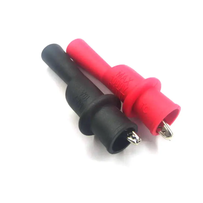 

2 Pcs 10A Full Protective Alligator Clips For Professional Multimeter Red Black Electrical Clamp Alligator Clip