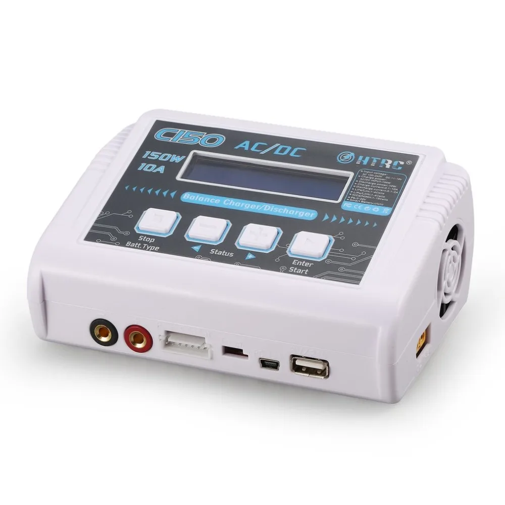 

HTRC C150 AC/DC 150W 10A Smart Balance Charger Discharger for RC Drone 1-6cell LiPo/LiFe/Lilon 1-15cell NiMh/NiCd Pb Battery