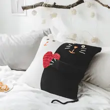

Carton Cat Pillow Case 45*45 Cute Bed Pillows Cases Pillow black and white Decorative Fall PillowCase Creative Pillows Cover