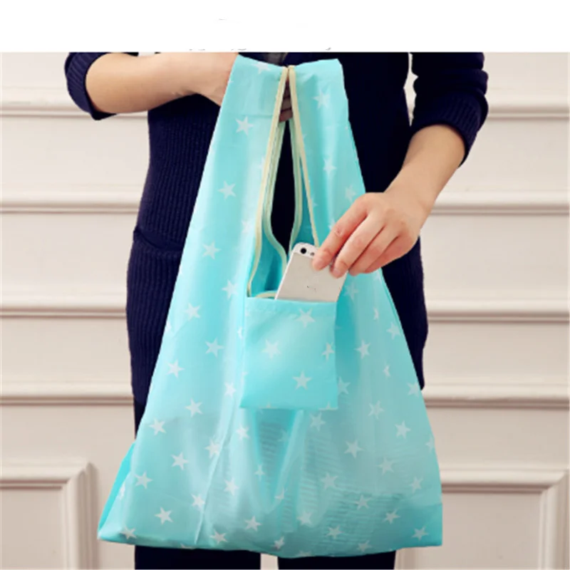 1 шт., модная Женская Складная многоразовая Водонепроницаемая нейлоновая эко-сумка для хранения, для путешествий, для покупок, сумка для продуктов