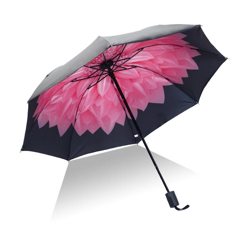 Изысканный звездное небо складной зонт, богиня Зонт от дождя и солнца, защита от солнца зонтик черный пластиковый складной зонтик - Цвет: 01