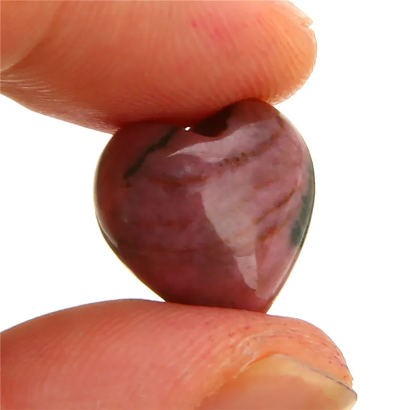 Natural Gem Stone Love Heart Pendants Vintage Clear Tiger Eye Crystal Quartz Opal Reiki Chakra DIY Jewellery