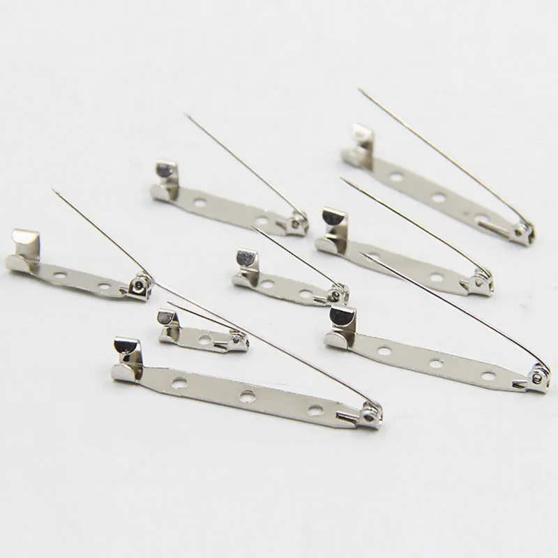 

50pcs 15/20/25/30/35/40mm Brooch Clip Base Accessories For DIY Jewelry Making Brooch Back Settings Safety Pins Clip Supplier