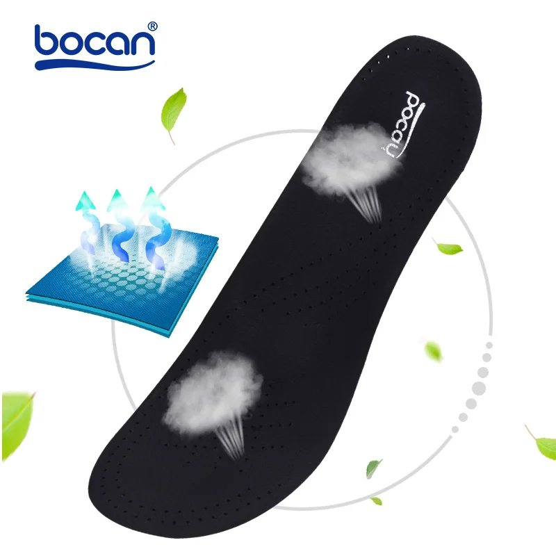 Bocan натуральная кожа стельки для обуви Арка Поддержка ортопедические стельки Дышащие для мужчин и женщин