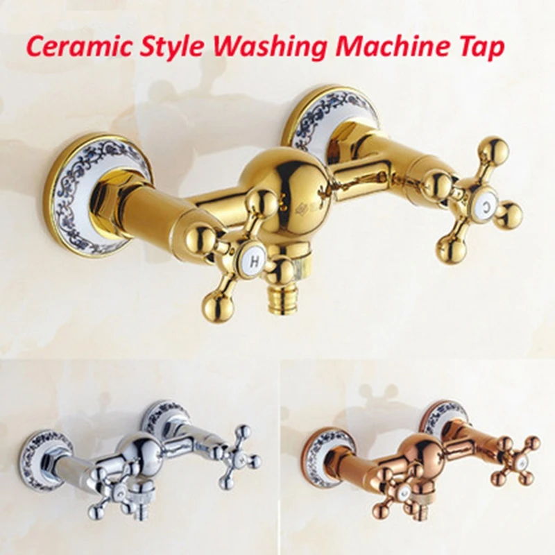 

New Arrival Wholesale And Retail Ceramic Base Vanity Style Faucet Mixer Tap Washing Machine Faucet Wall Mounted