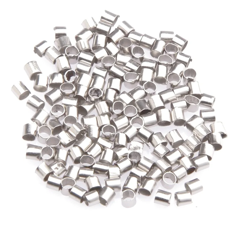 

Wholesale 500pcs Tube Crimp End Beads 1.5mm Silver