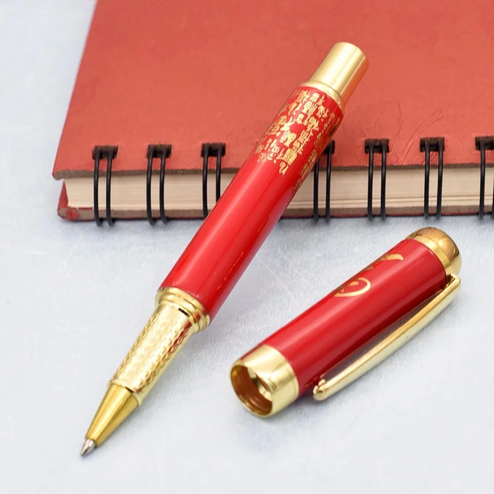 Lucky red color Ballpoint Pen high Quality Metal Roller Ball Pen For Business Writing Office