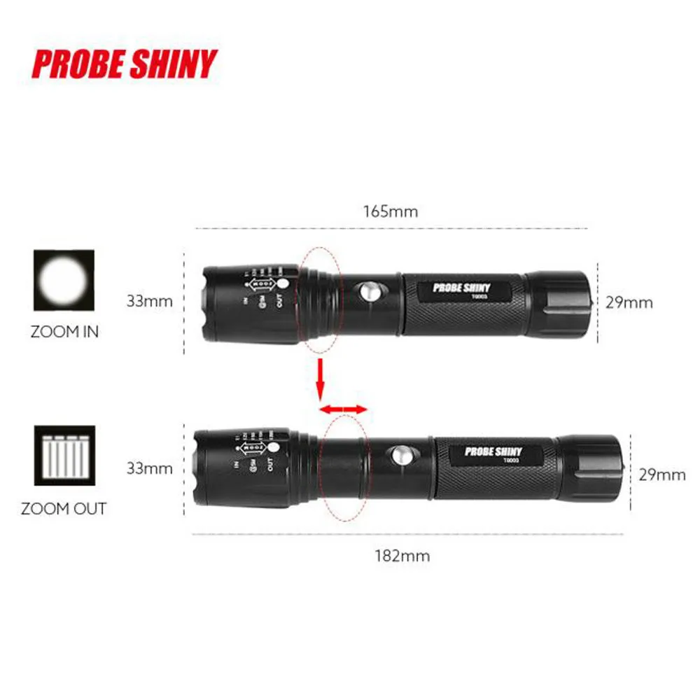 X800 Zoomable XML T6 светодиодный тактический светильник-вспышка ручной светильник для наружного кемпинга мощный светодиодный светильник-вспышка+ аккумулятор 18650+ зарядное устройство+ чехол