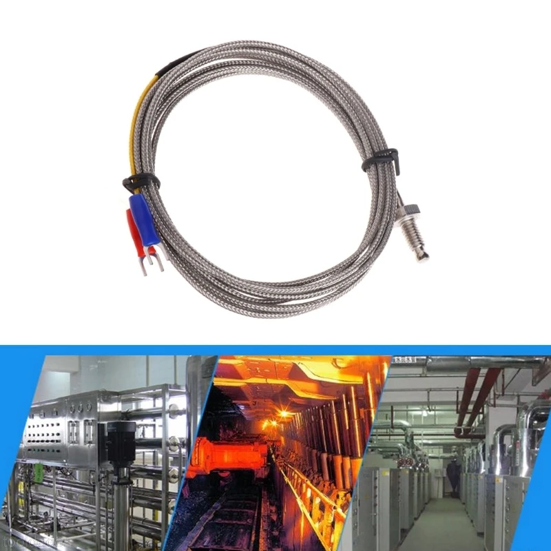 

J Type M6 Screw Probe Thermocouple Temperature Sensor with 2M Cable for Industry -B119