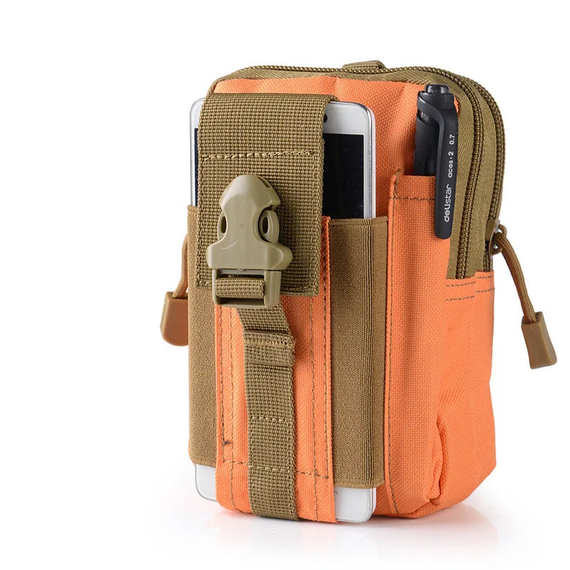 Jorgeolea, мужские военные поясные сумки для бега, для телефона, нейлон, для улицы, водонепроницаемая, спортивная сумка, 5,5/6 дюймов, для верховой езды, мини-упаковка N0127 - Цвет: Orange