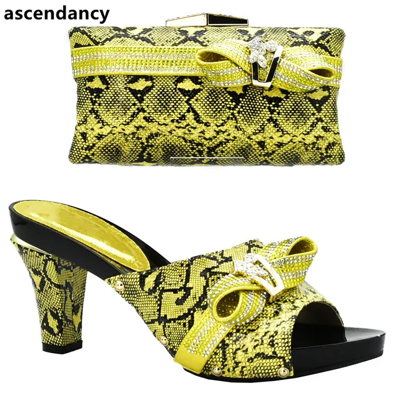 

Ladies Italian Shoes and Bag Set Decorated with Rhinestone Italian Shoes with Matching Bags for Women Nigerian Shoes and Bag Set