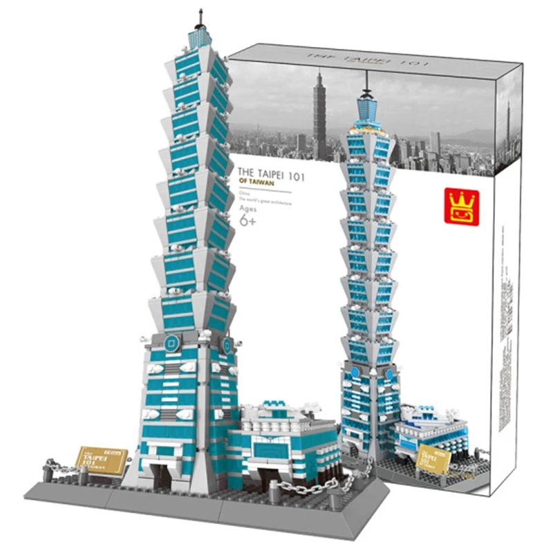 WANGE Architecture China Taipei 101 Building Blocks Sets City Bricks Classic Skyline Model Kids Gift Toys Compatible Legoings