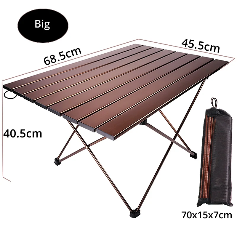 Уличная мебель кемпинг стол алюминиевый столик для Пикника Складной - Цвет: Big brown