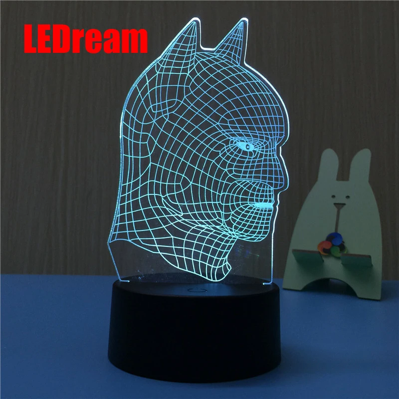 LEDream Новая красочная Мужская 3D настольная лампа светодиодные ночники детская
