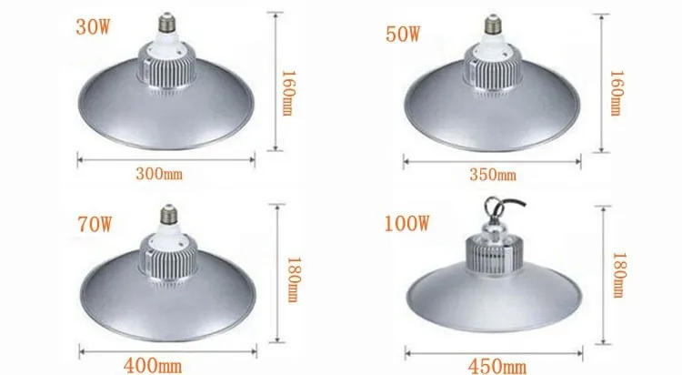 1 шт./лот 30w50w70w100w E27 LED high bay и низкого Bay Освещение склад промышленного свет заменить halgon лампы светодиодные фонари