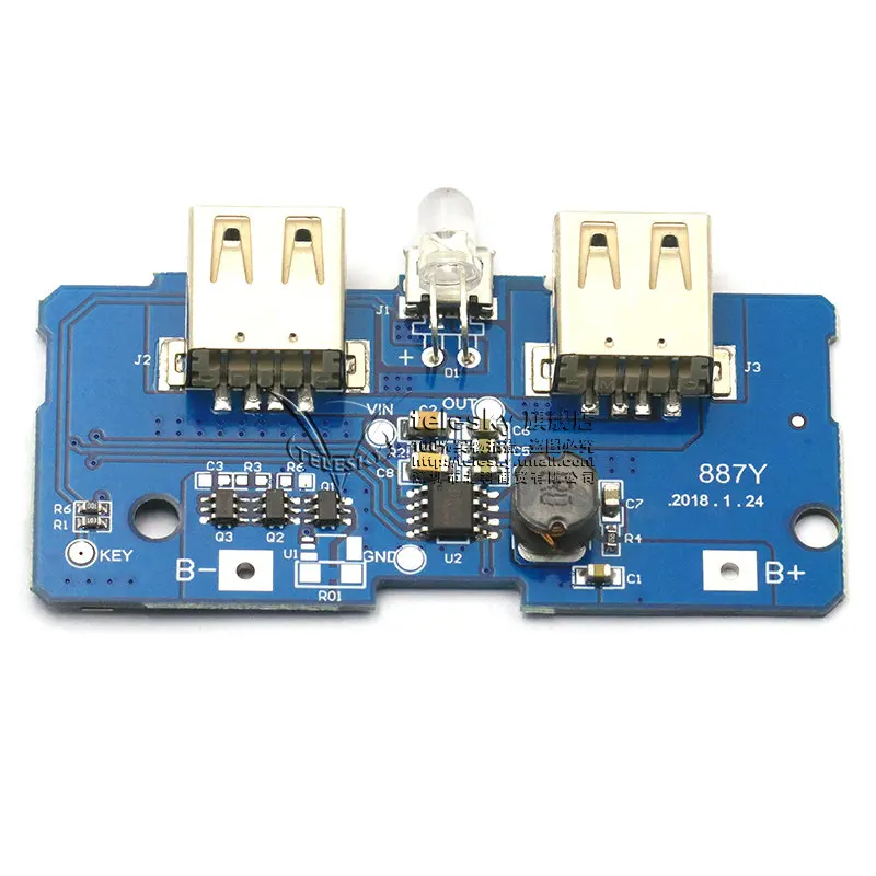 18650 battery 3.7V to 5V2A boost module DIY charging