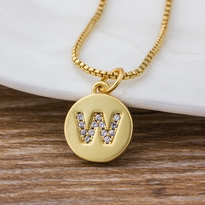 Sale Fashion Tiny Daint  Alphabet Pendants 26 Letters Necklace Gold Color for Women Girls Best Birthday Party Gift