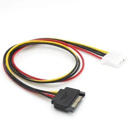 

50pcs 15Pin SATA Male to 4Pin IDE Molex Female M/F Adapter Extension Power Cable Cord 18AWG 40cm