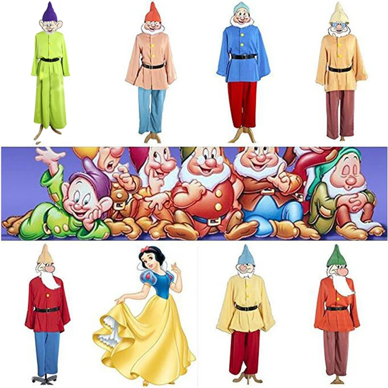 Snow White And Seven Dwarfs Costume Uniform Suit Halloween