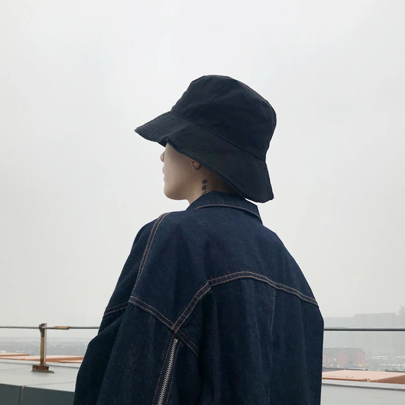 

Fisherman's Hat Man Summer Hip Hop All-match Korean Sunshade Outdoor Bucket Cap Women Pure Color Flat Top Men Fisher Hats H7323